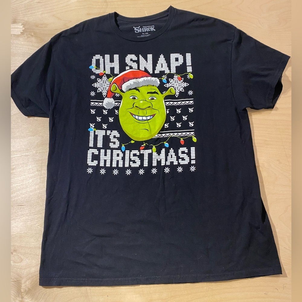 Shrek Christmas Graphic T-Shirt XL (MK)
